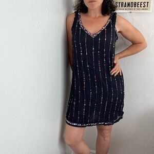 Love Sam X Anthropologie Midnight Sequined Shift Dress